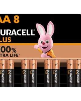DURACELL – BATTERIA ALCALINA PLUS POWER 100 AA LR6 8 UNIT