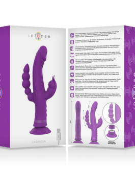 INTENSE – VIBRATORE IN SILICONE CASANOVA RABBIT TRIPLO MOTORE VIOLA