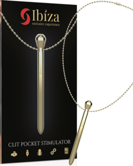 IBIZA - STIMOLATORE CLIT POCKET COLLANA CARICATORE USB 12 MODALIT DI VIBRAZIONE DORATO 12,2 X 1,5