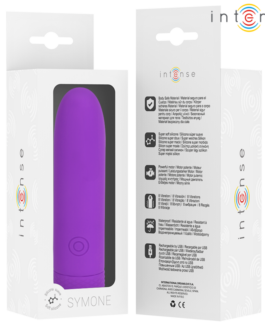 INTENSE – SYMONE BULLET VIBRANTE RICARICABILE USB 8 VIBRAZIONI VIOLA 10 X 2,2 CM