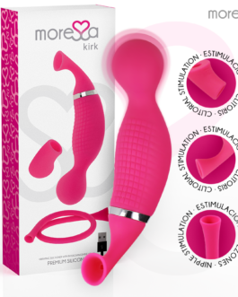 MORESSA – KIRK DUO ASPIRAZIONE + MASSAGGIATORE MULTI-PERFORMANCE IN SILICONE PREMIUM RICARICABILE