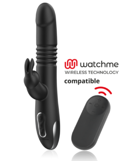 BLACK&SILVER – KENJI VIBRATORE RABBIT UP & DOWN + TELECOMANDO WATCHME