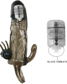 BAILE - COPRI PENE BRAVE MAN CON CLIT E STIMOLAZIONE ANALE DOPPIO BULLET NERO 16.5 CM