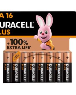 DURACELL – BATTERIA ALCALINA PLUS POWER 100 AA LR6 16 UNIT