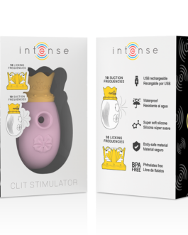 INTENSE – STIMOLATORE CLITORIDEO 10 MODALITÀ DI ASPIRAZIONE E LECCATURA – ROSA