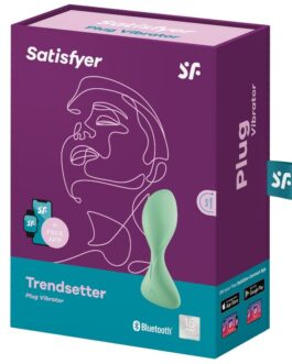 SATISFYER TRENDSETTER VIBRATING PLUG APP – GREEN