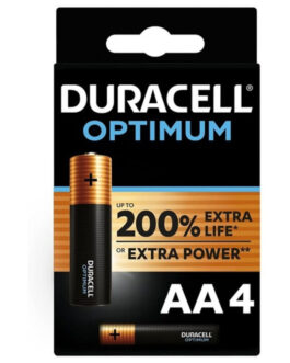 DURACELL – OPTIMUM 200 BATTERIA ALCALINA AA LR6 4 UNIT