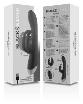 BLACK&SILVER – DJ. STIMOLATORE CONIGLIO IN SILICONE RICARICABILE ADAM NERO