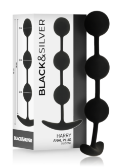 BLACK&SILVER – ROSARIO ANALE HARRY 3 SFERE IN SILICONE 14 CM