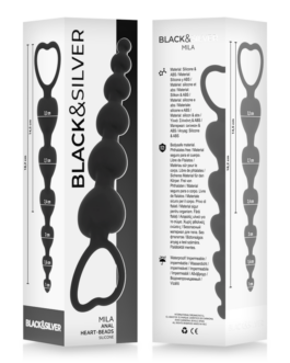 BLACK&SILVER – MILA ANALE CATENA DI CUORI 18 CM