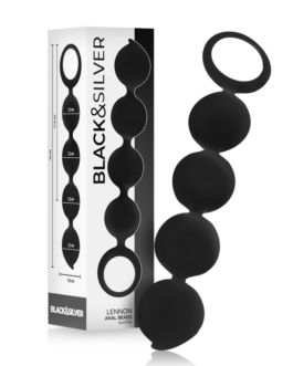 BLACK&SILVER – ROSARIO ANALE LENNON 4 SFERE IN SILICONE 15 CM