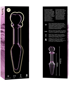 NEBULA SERIES BY IBIZA – MODELLO 7 PLUG ANALE VETRO BOROSILICATO 13,5 X 3 CM ROSA