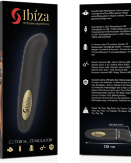 IBIZA – STIMOLATORE CLITORIDE CARICATORE USB 10 MODALIT VIBRAZIONE DORATO 13 X 2,9 CM