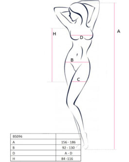 PASSION – BS096 BODYSTOCKING NEGRO TALLA UNICA