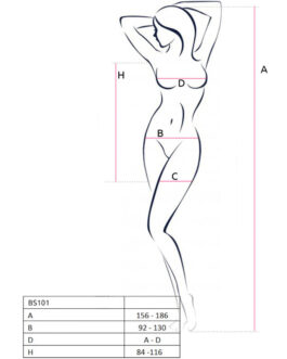 PASSION – BS101 BODYSTOCKING NEGRO TALLA UNICA