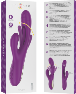 INTENSE – APOLO VIBRATORE MULTIFUNZIONE RICARICABILE 7 VIBRAZIONI CON LINGUA OSCILLANTE VIOLA