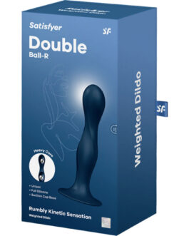 SATISFYER – DOUBLE BALL-R DILDO SILICONA GRANATE