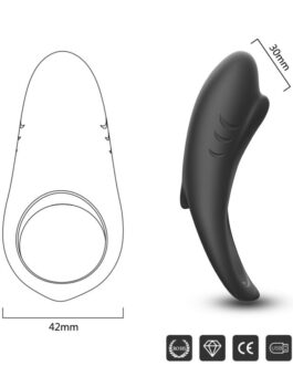 ARMONY – ANELLO VIBRATORE SHARK PER TELECOMANDO DI COPPIA NERO