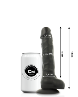 COCK MILLER – DILDO REALISTICO IN SILICONE DENSITÀ ARTICOLABILE NERO 18 CM