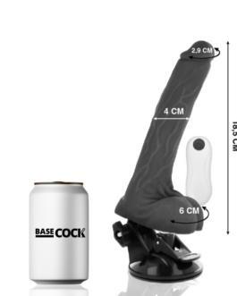 BASECOCK – VIBRATORE ARTICOLABILE TELECOMANDO NERO 18.5 CM