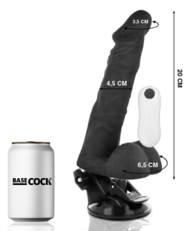 BASECOCK – VIBRATORE ARTICOLABILE TELECOMANDO NERO 20 CM