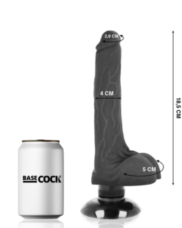 BASECOCK REALISTIC VIBRATOR 2-1 NERO 18,5 CM