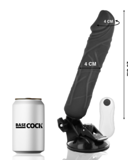 BASECOCK – VIBRATORE REALISTICO TELECOMANDO NERO 20 CM