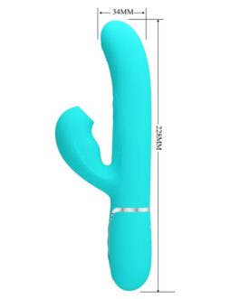 PRETTY LOVE – VIBRATORE MULTIFUNZIONE PERLITA 3 IN 1 G-SPOT VERDE ACQUA