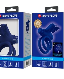PRETTY LOVE – JAMELE DOPPIO ANELLO CON VIBRAZIONE E STIMOLATORE FARFALLA BLU