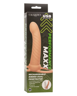 CALEXOTICS – MAXX RIBBED DUAL PENETRATOR 10 VIBRAZIONI CARNE