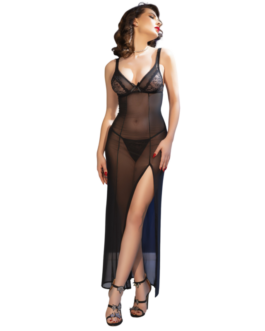 CHILIROSE – CR 4723 BABYDOLL LARGO & TANGA NEGRO S
