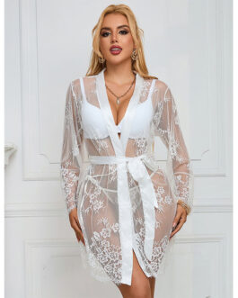SUBBLIME – 954376 CAMICIA DA NOTTE MANICA LUNGA CON DISEGNO FLOREALE BIANCO L/XL