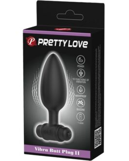 PRETTY LOVE – VIBRA BUTT PLUG 2 PLUG ANALE 10 VIBRAZIONI NERO