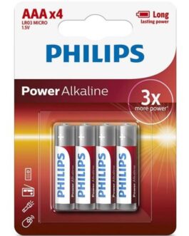 PHILIPS – BATTERIA ALCALINE AAA LR03 BLISTER*4