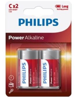 PHILIPS – BATTERIA ALCALINICA POWER C LR14 BLISTER*2