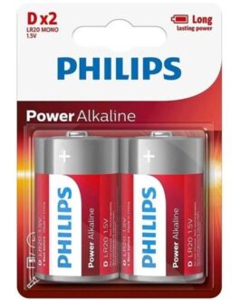 PHILIPS – BATTERIA ALCALINICA POWER D LR20 BLISTER*2