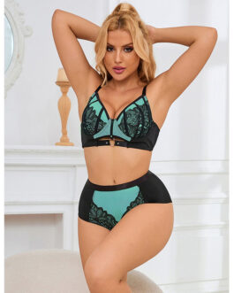 SUBBLIME – 955557 SET REGGISENO IN VERNICE VERDE CON CERNIERA S/M