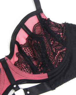 SUBBLIME – 955571 SET REGGISENO IN VERNICE ROSA CON CERNIERA E REGGISENO A RETINO S/M