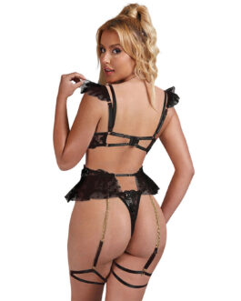 SUBBLIME – 955588 SET REGGISENO IN VERNICE ROSA CON CERNIERA IN RETE L/XL