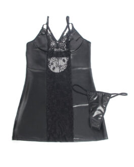 SUBBLIME – 955601 ABITO MANICA LUNGA CON PIZZO NERO L/XL