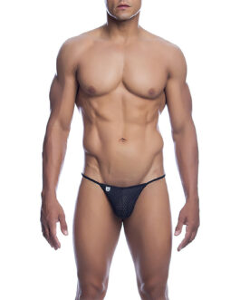 MOB – V-STRING DE MICROFIBRA NEGRA TALLA S/M