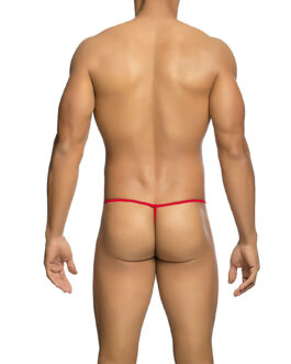 MOB – TANGA TRANSPARENTE CON FORMA DE T ROJO TALLA S/M