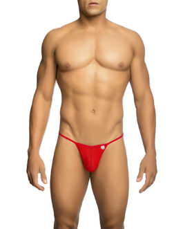 MOB – TANGA TRANSPARENTE CON FORMA DE T ROJO TALLA S/M