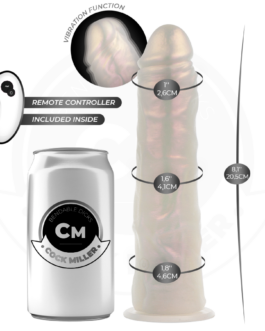 COCK MILLER – DILDO CON VENTOSA, LUCI E VIBRAZIONE CON TELECOMANDO BIANCO 20,5 CM