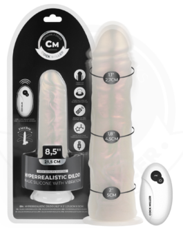 COCK MILLER – DILDO CON VENTOSA, LUCI E VIBRAZIONE CON TELECOMANDO BIANCO 21,5 CM