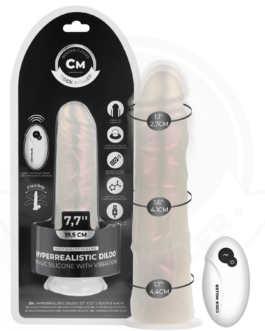 COCK MILLER – DILDO CON VENTOSA, LUCI E VIBRAZIONE CON TELECOMANDO BIANCO 19,5 CM