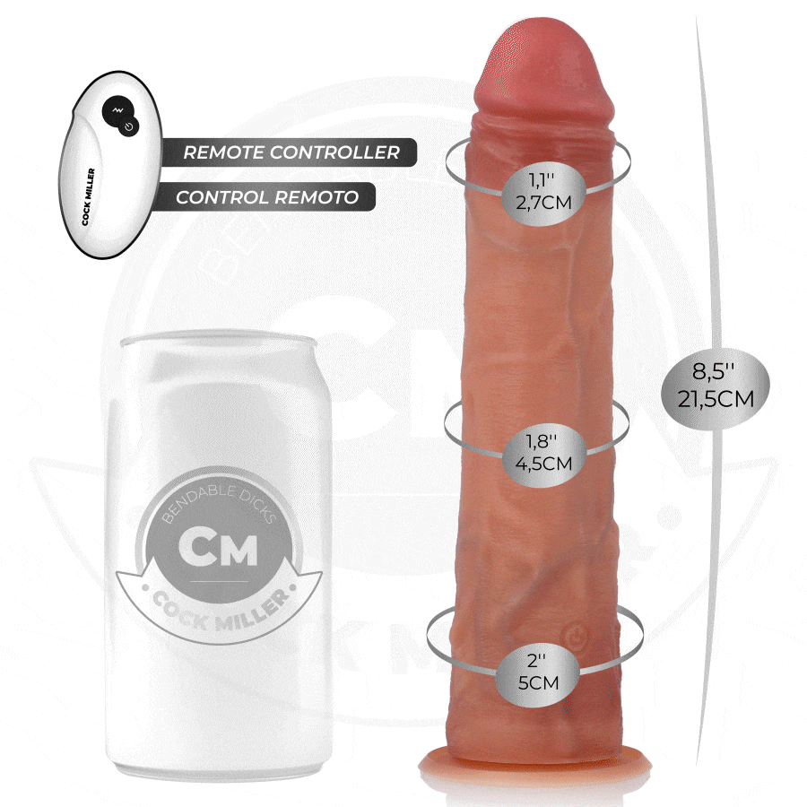 COCK MILLER - DILDO REALISTICO CON VENTOSA E VIBRAZIONE CON TELECOMANDO 21,5 CM - immagine 7