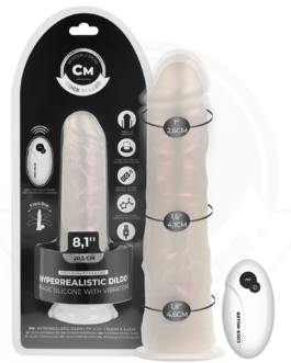 COCK MILLER – DILDO CON VENTOSA, LUCI E VIBRAZIONE CON TELECOMANDO BIANCO 20,5 CM
