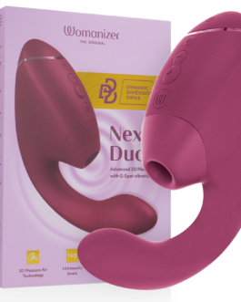 WOMANIZER – DUO NEXT STIMOLATORE DOPPIO CLITORIDEO E PUNTO G ROSA SCURO