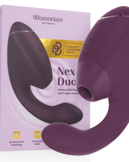 WOMANIZER – DUO NEXT STIMOLATORE DOPPIO CLITORIDEO E PUNTO G VIOLA SCURO